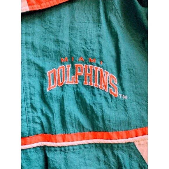 Vintage Starter Jacket NFL 90s Miami Dolphins Puffy Pullover Mens Large - Picture 6 of 16